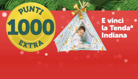 Acquista almeno 50€ di prodotti Pampers, ricevi subito 1000 punti fino all'8/01 e scopri come vincere la tenda indiana!